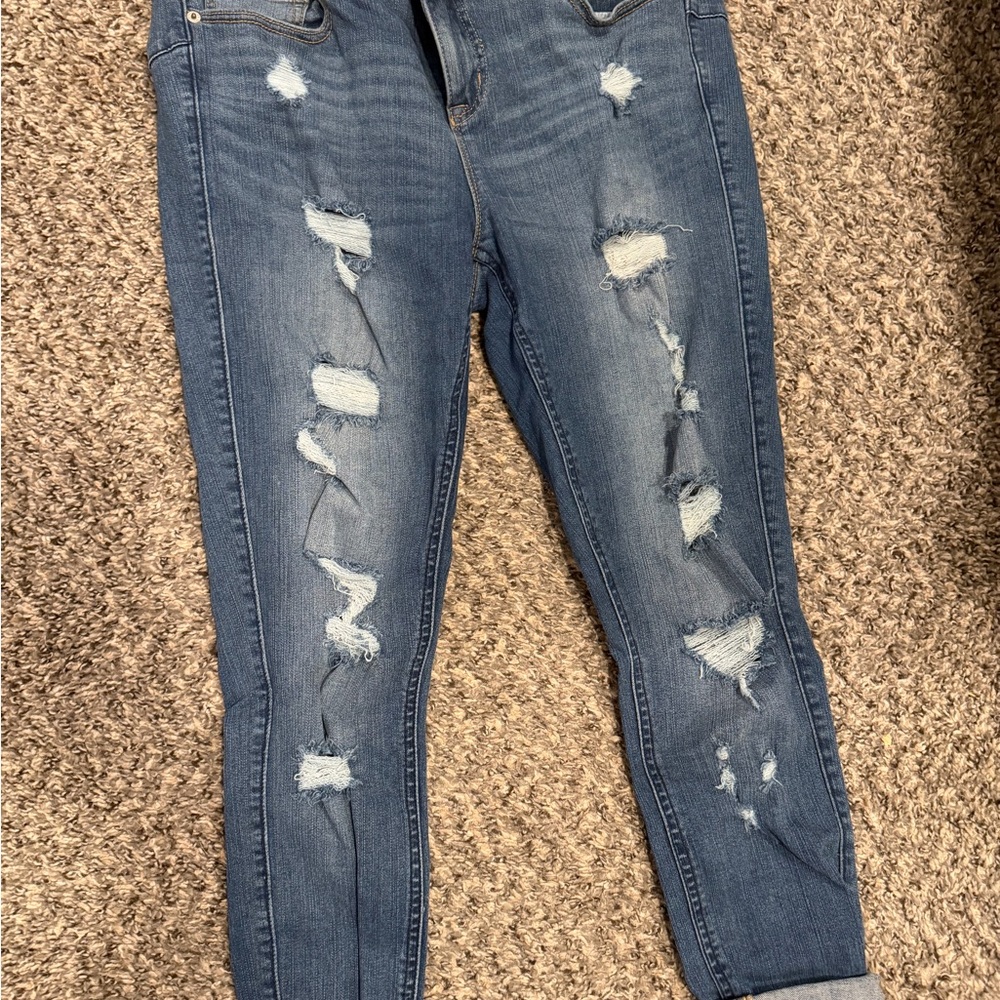 Torrid Blue Distressed Boyfriend Jeans